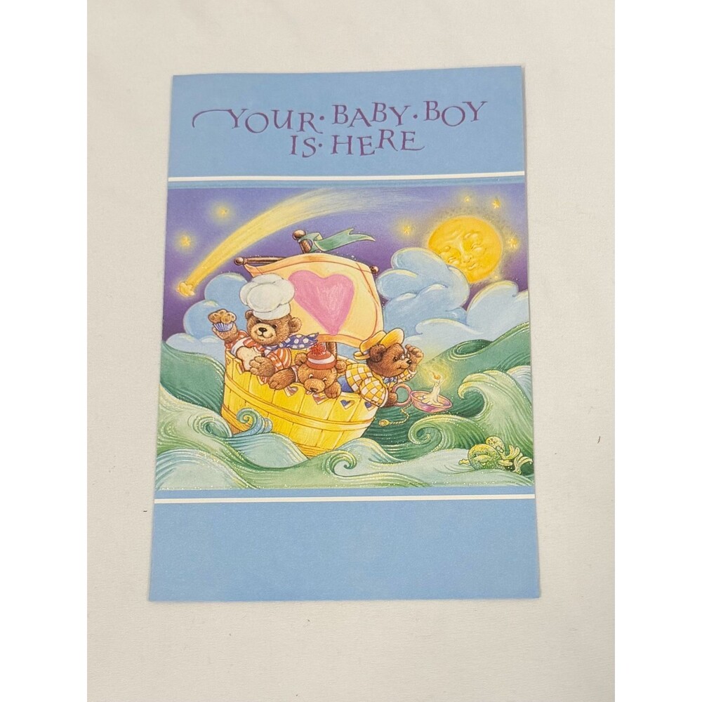 Vintage Your Baby Boy Is Here Greeting Cards Set of 5
